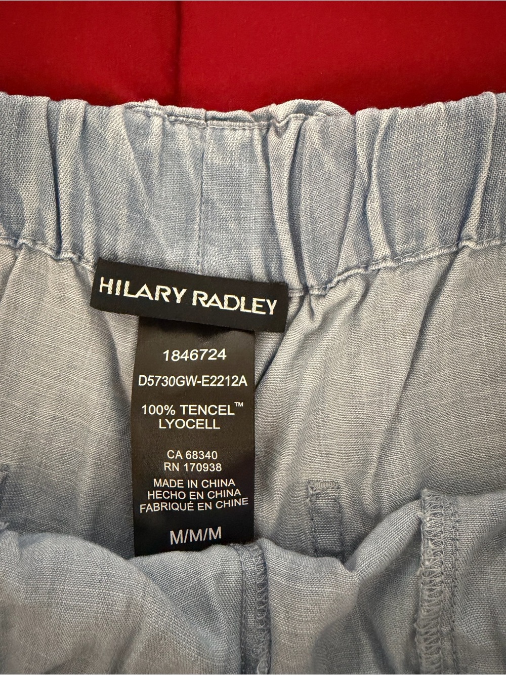 Hilary Radley Light Blue Tencel Lyocell Shorts with Elastic Waist women size M